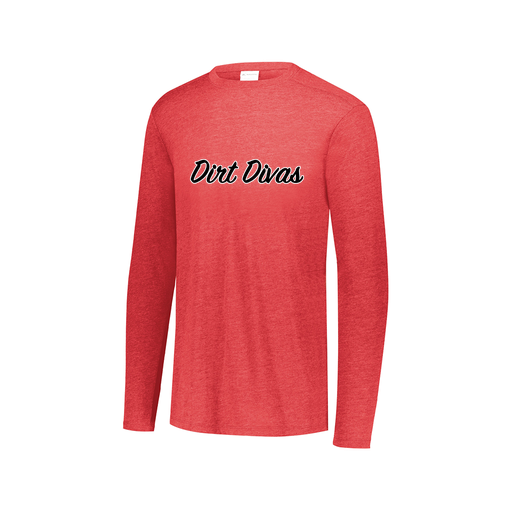 [FTLCUBRD-AXS-LOGO1] Decker Men's Tri-Blend T-Shirt - Long Sleeve (Adult XS, Red)