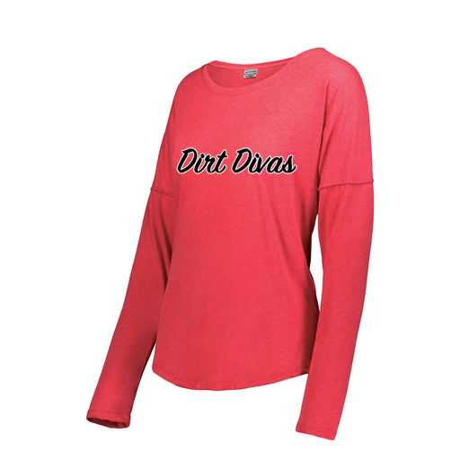 [FTLCUBRD-FAXS-LOGO1] Decker Women's Tri-Blend T-Shirt - Long Sleeve (Female Adult XS, Red)